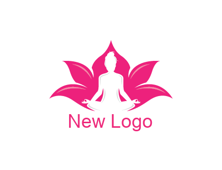 negative spacing meditating girl in lotus
