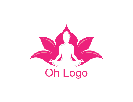 negative spacing meditating girl in lotus