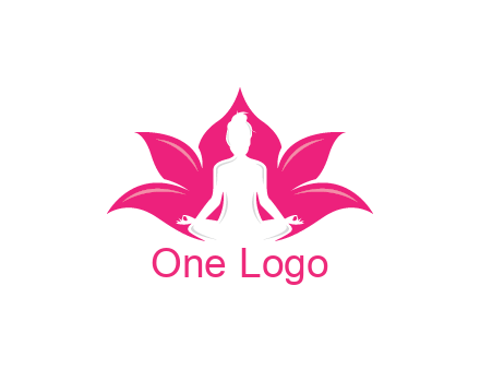 negative spacing meditating girl in lotus