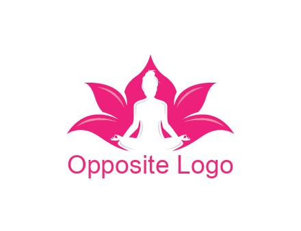 negative spacing meditating girl in lotus