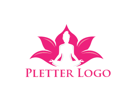negative spacing meditating girl in lotus