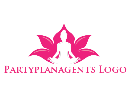 negative spacing meditating girl in lotus