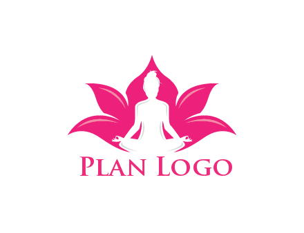 negative spacing meditating girl in lotus