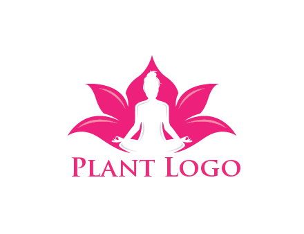 negative spacing meditating girl in lotus