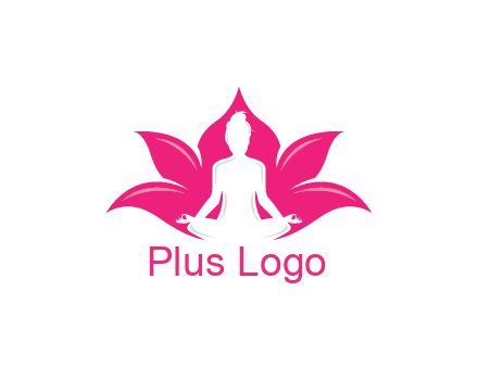 negative spacing meditating girl in lotus