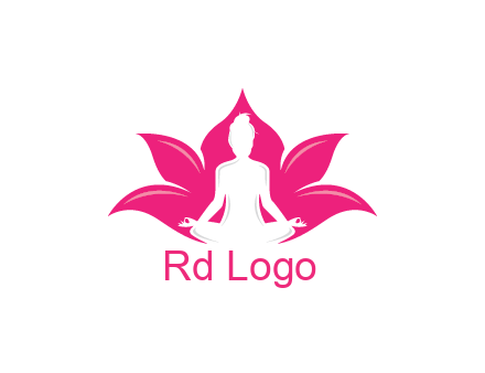negative spacing meditating girl in lotus