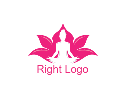 negative spacing meditating girl in lotus