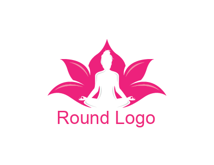 negative spacing meditating girl in lotus