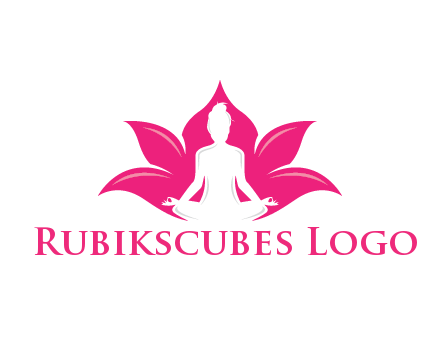 negative spacing meditating girl in lotus