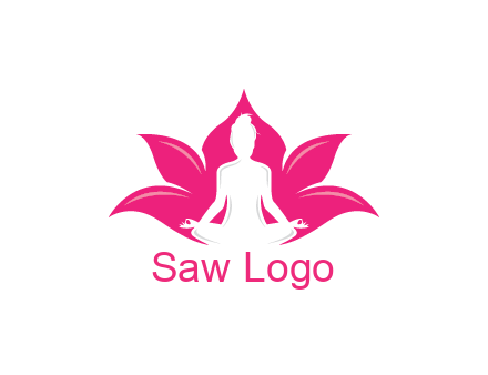negative spacing meditating girl in lotus