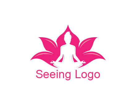 negative spacing meditating girl in lotus