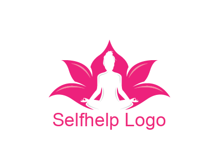 negative spacing meditating girl in lotus