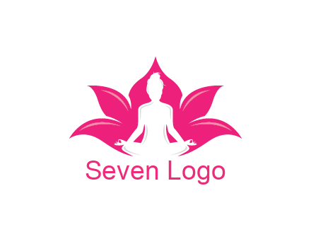 negative spacing meditating girl in lotus