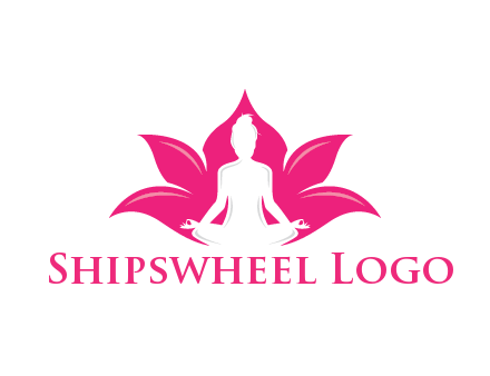 negative spacing meditating girl in lotus