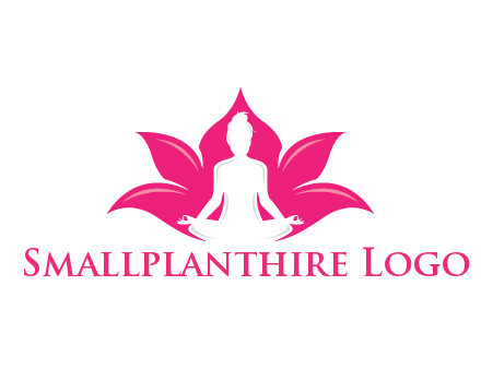 negative spacing meditating girl in lotus