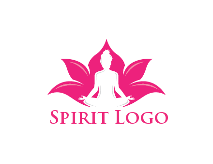 negative spacing meditating girl in lotus