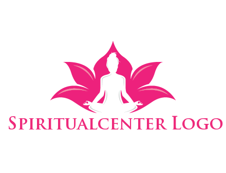 negative spacing meditating girl in lotus