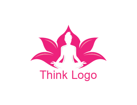 negative spacing meditating girl in lotus