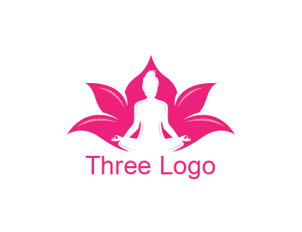 negative spacing meditating girl in lotus