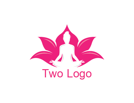 negative spacing meditating girl in lotus