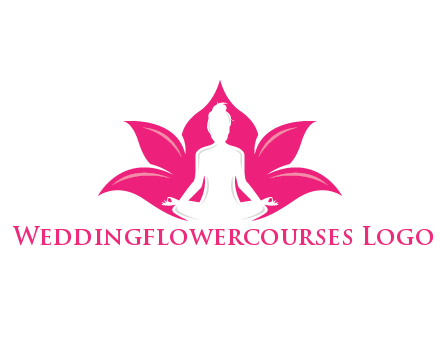 negative spacing meditating girl in lotus
