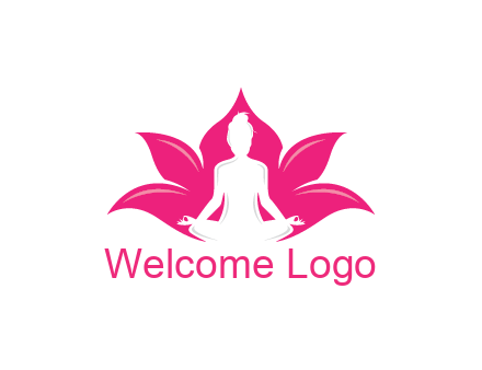 negative spacing meditating girl in lotus
