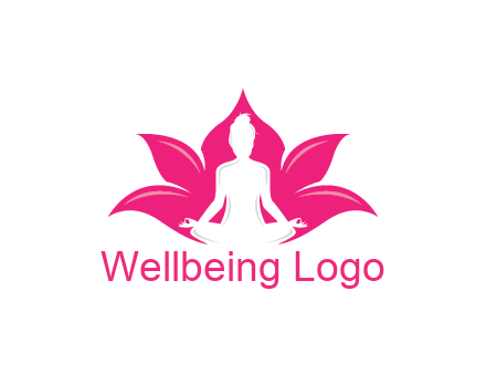 negative spacing meditating girl in lotus