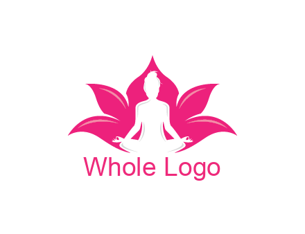 negative spacing meditating girl in lotus