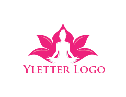 negative spacing meditating girl in lotus