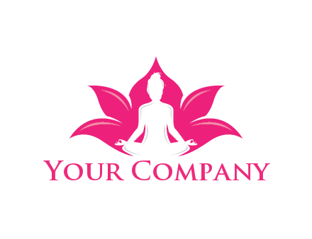 negative spacing meditating girl in lotus