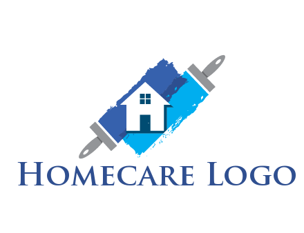 negative spacing house in paint brush stroke