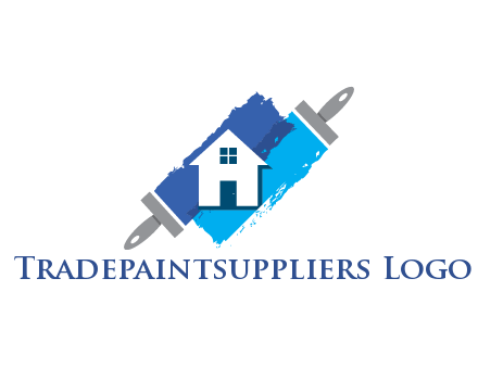 negative spacing house in paint brush stroke