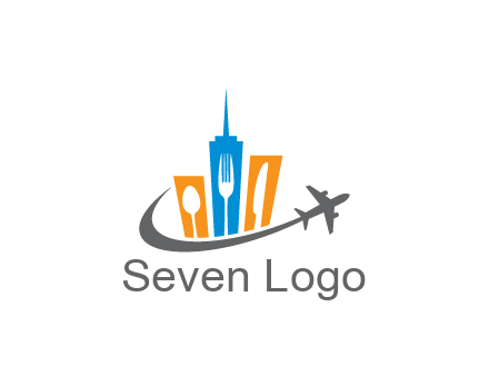 negative spacing utensils in skyscrapers with swoosh and airplane