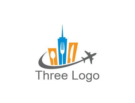 negative spacing utensils in skyscrapers with swoosh and airplane