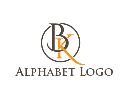 letter B and letter K intertwining with each other in circle