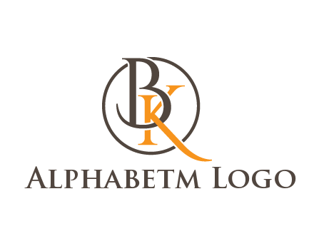 letter B and letter K intertwining with each other in circle
