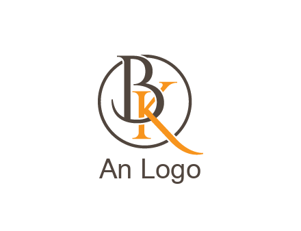letter B and letter K intertwining with each other in circle