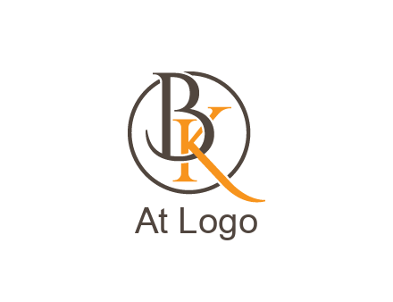 letter B and letter K intertwining with each other in circle