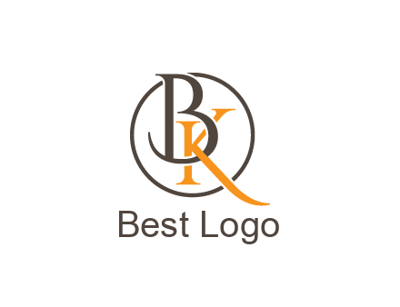letter B and letter K intertwining with each other in circle