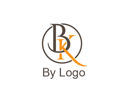 letter B and letter K intertwining with each other in circle