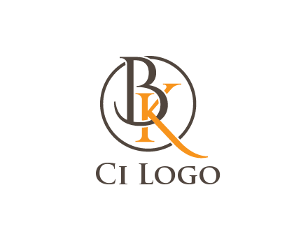 letter B and letter K intertwining with each other in circle