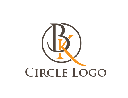 letter B and letter K intertwining with each other in circle