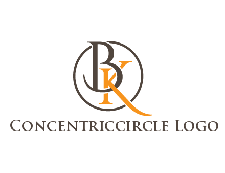 letter B and letter K intertwining with each other in circle