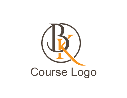 letter B and letter K intertwining with each other in circle