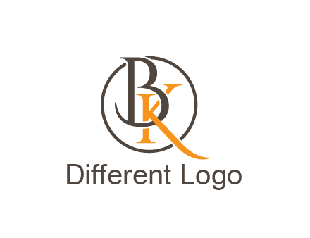letter B and letter K intertwining with each other in circle