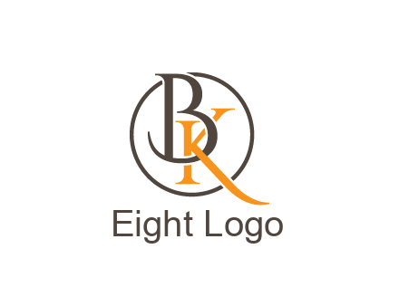 letter B and letter K intertwining with each other in circle