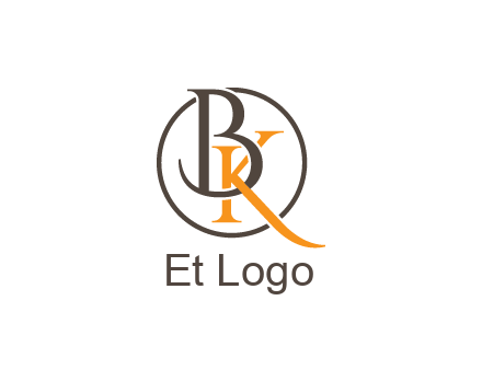 letter B and letter K intertwining with each other in circle
