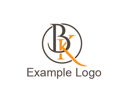 letter B and letter K intertwining with each other in circle