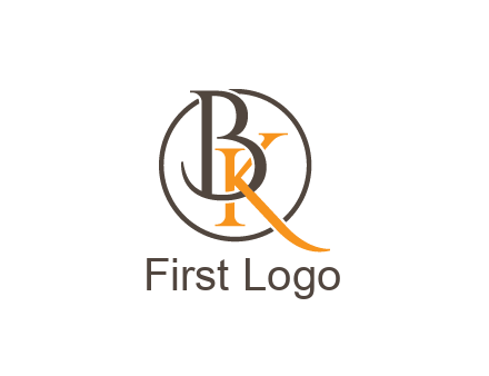 letter B and letter K intertwining with each other in circle