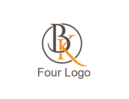 letter B and letter K intertwining with each other in circle